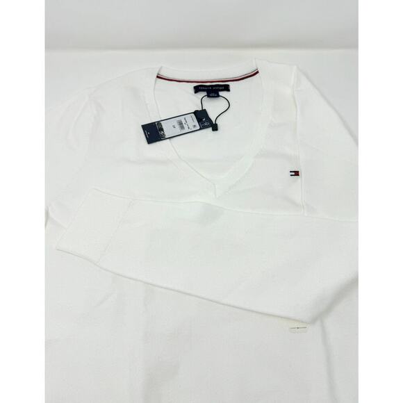 Tommy Hilfiger Women's Regular Fit, V-Neck Sweater,  MilkyWay, Size S - Picture 4 of 6